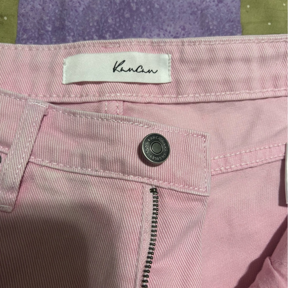 Kancan Pink‎ Denim Frayed Hem Shorts Size M - Picture 3 of 5